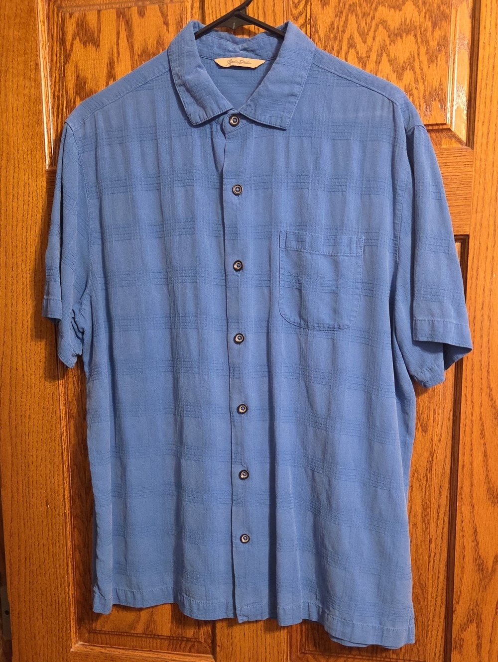 Men's Short-Sleeve Button-Down Shirt in Slate Blue
